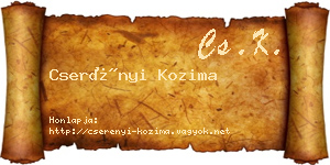Cserényi Kozima névjegykártya